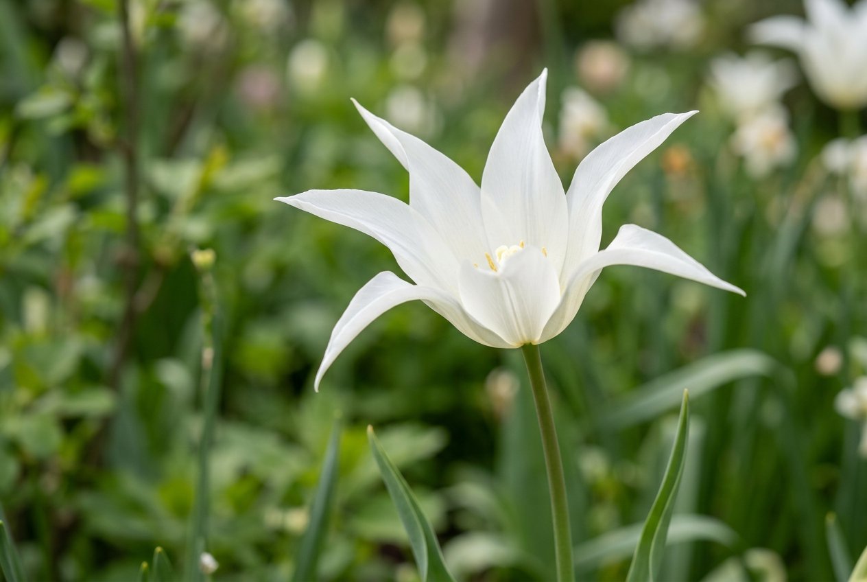 Tulipa 'White Triumphator' (Tulipa 'White Triumphator') in bloom